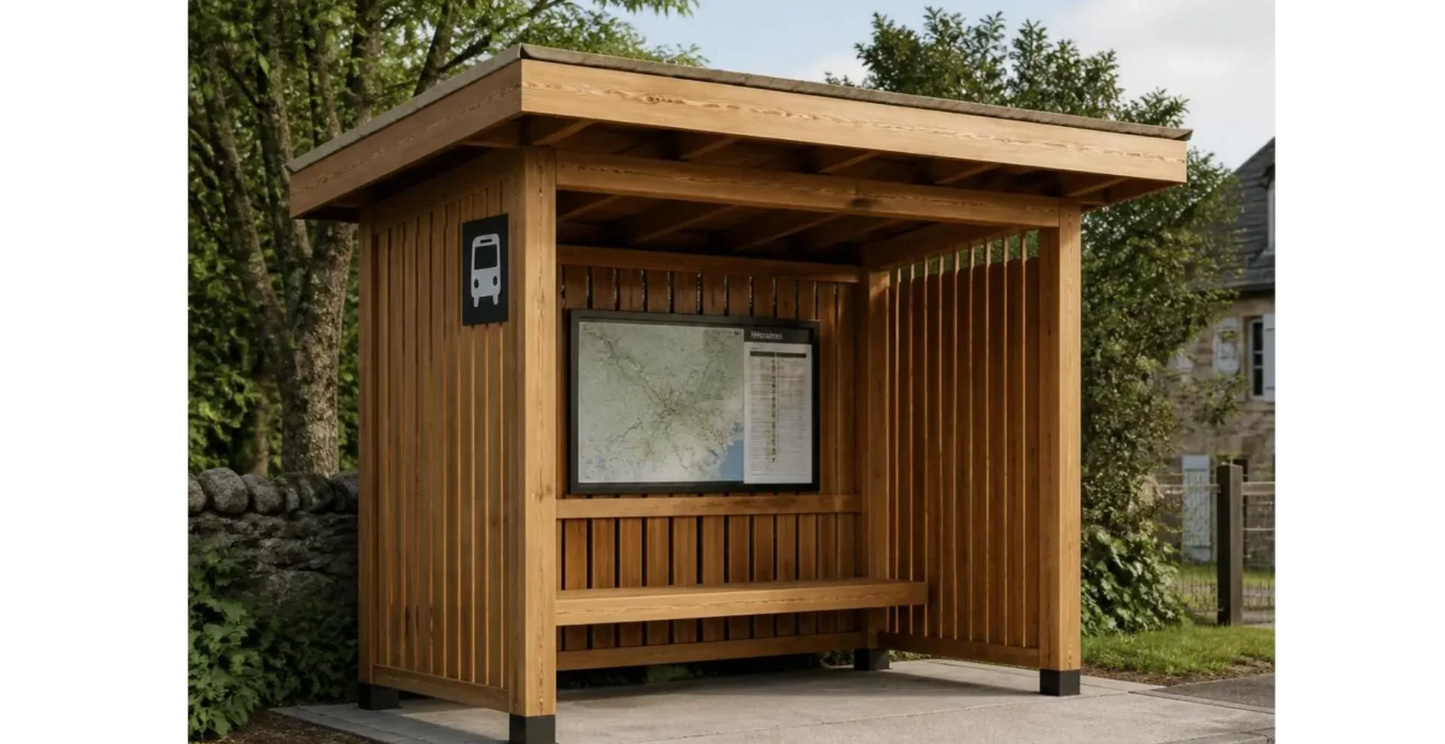 abris de bus en bois
